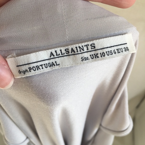 All Saints Faux Wrap Layered Sleeveless Dress Gray - Picture 6 of 8